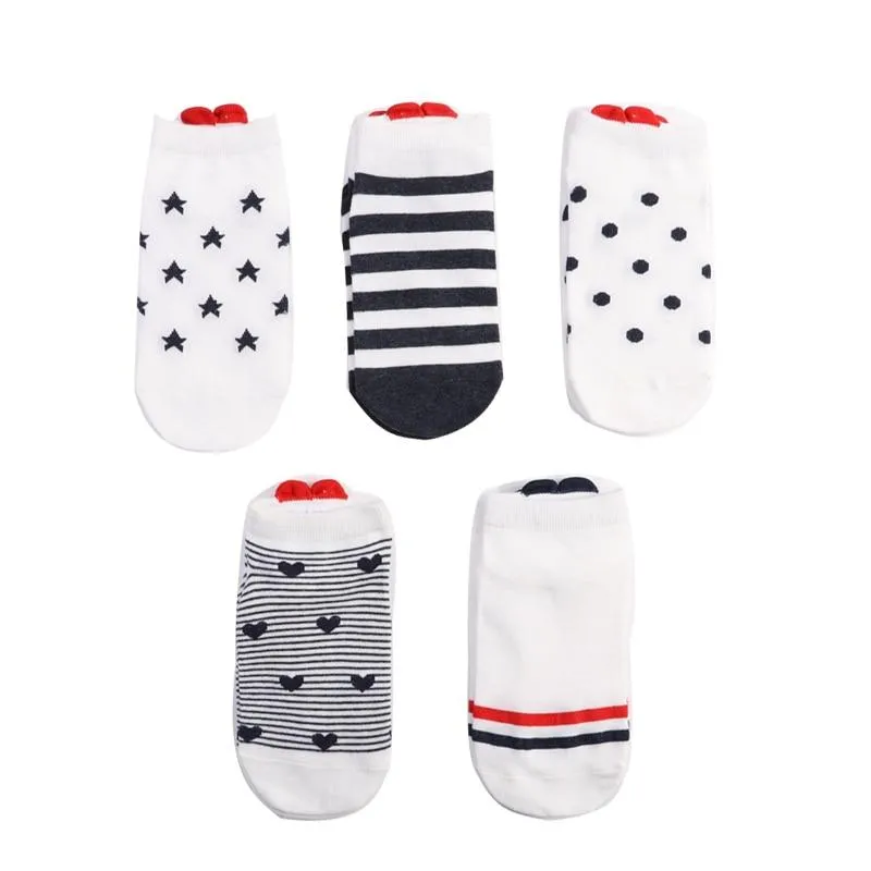 5 Pack Casual 3D Boat Heart Invisible Ankle Socks