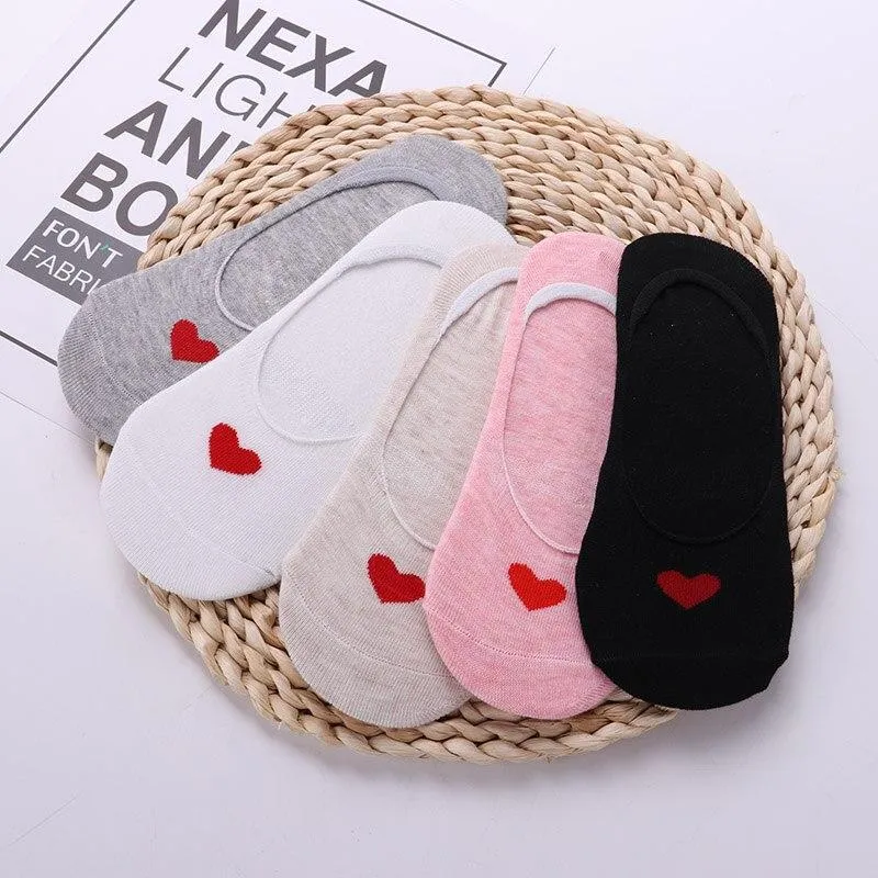 5 Pack Casual 3D Boat Heart Invisible Ankle Socks