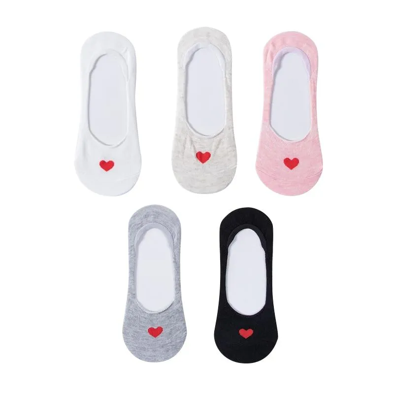 5 Pack Casual 3D Boat Heart Invisible Ankle Socks