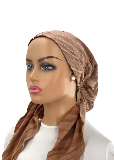 Ahead Embossed Braids Tichel, Model IT2382-25