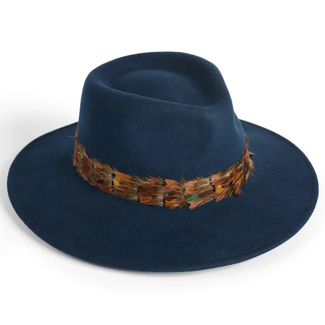 Alston Wool Felt Ladies Fedora - Navy by Failsworth