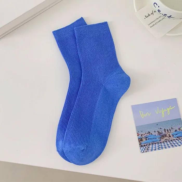 Baby Blue Ribbed Socks