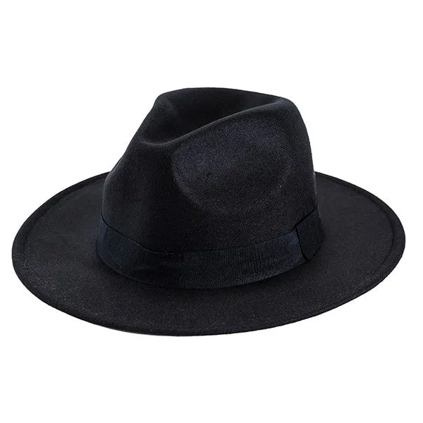 BELLA CHIC Suede Felt Fedora Hat