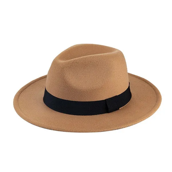 BELLA CHIC Suede Felt Fedora Hat