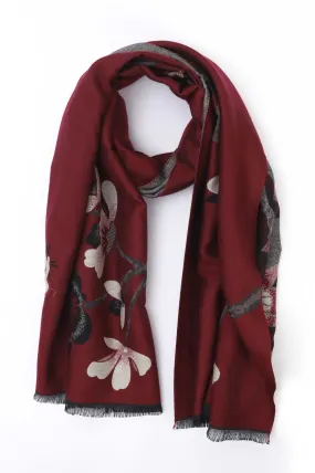 BLOOMING SHAWL-MAROON