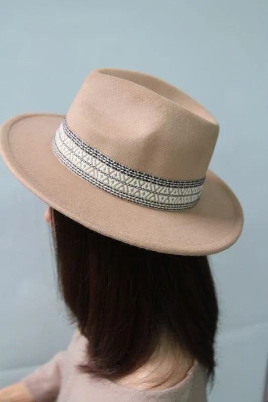 Boho embroidered fedora hat