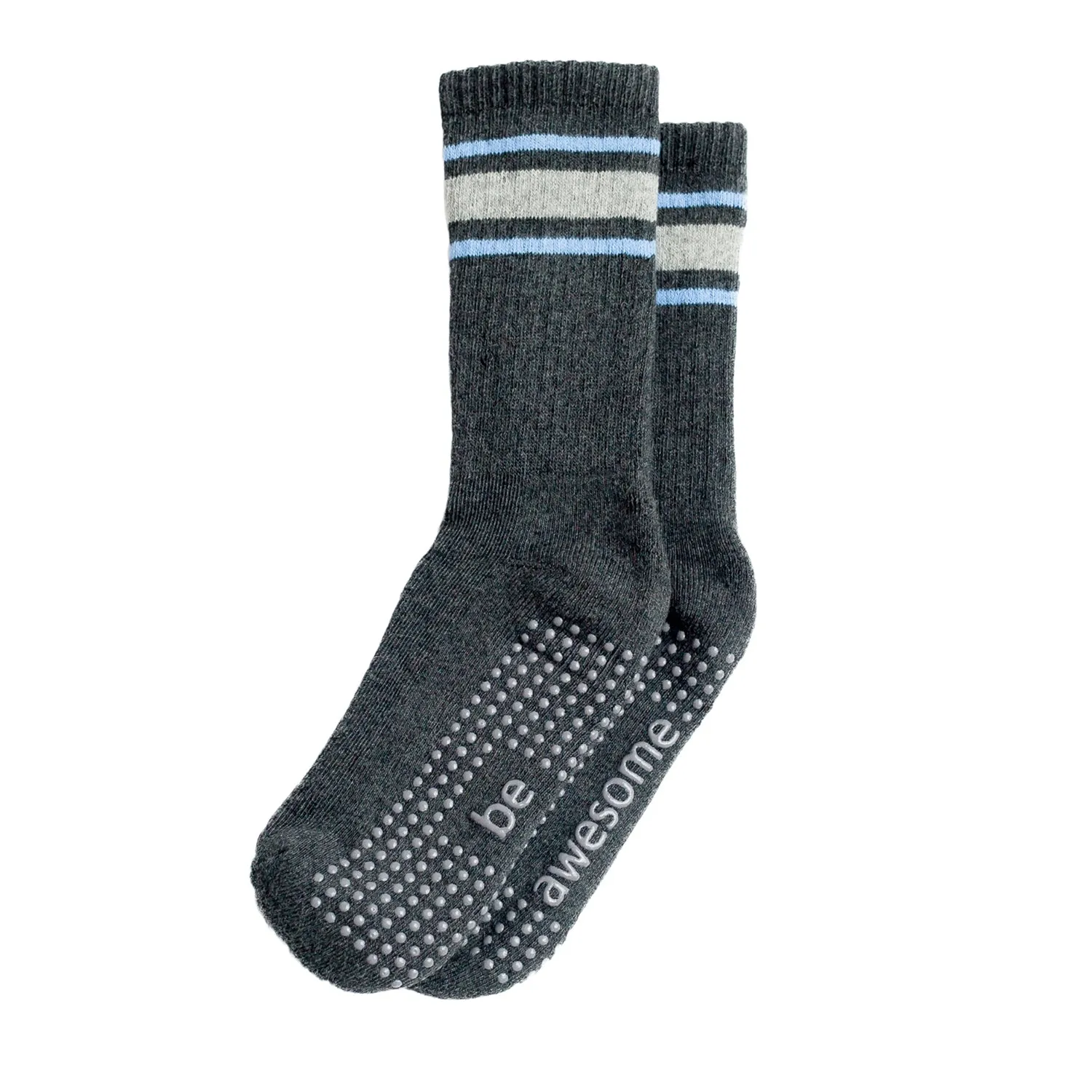 Boys 2 Pack Grip Crew Socks 4T-6T (Cooper)