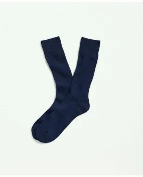 Brooks Brothers Men's Cashmere Crew Socks Dark Blue