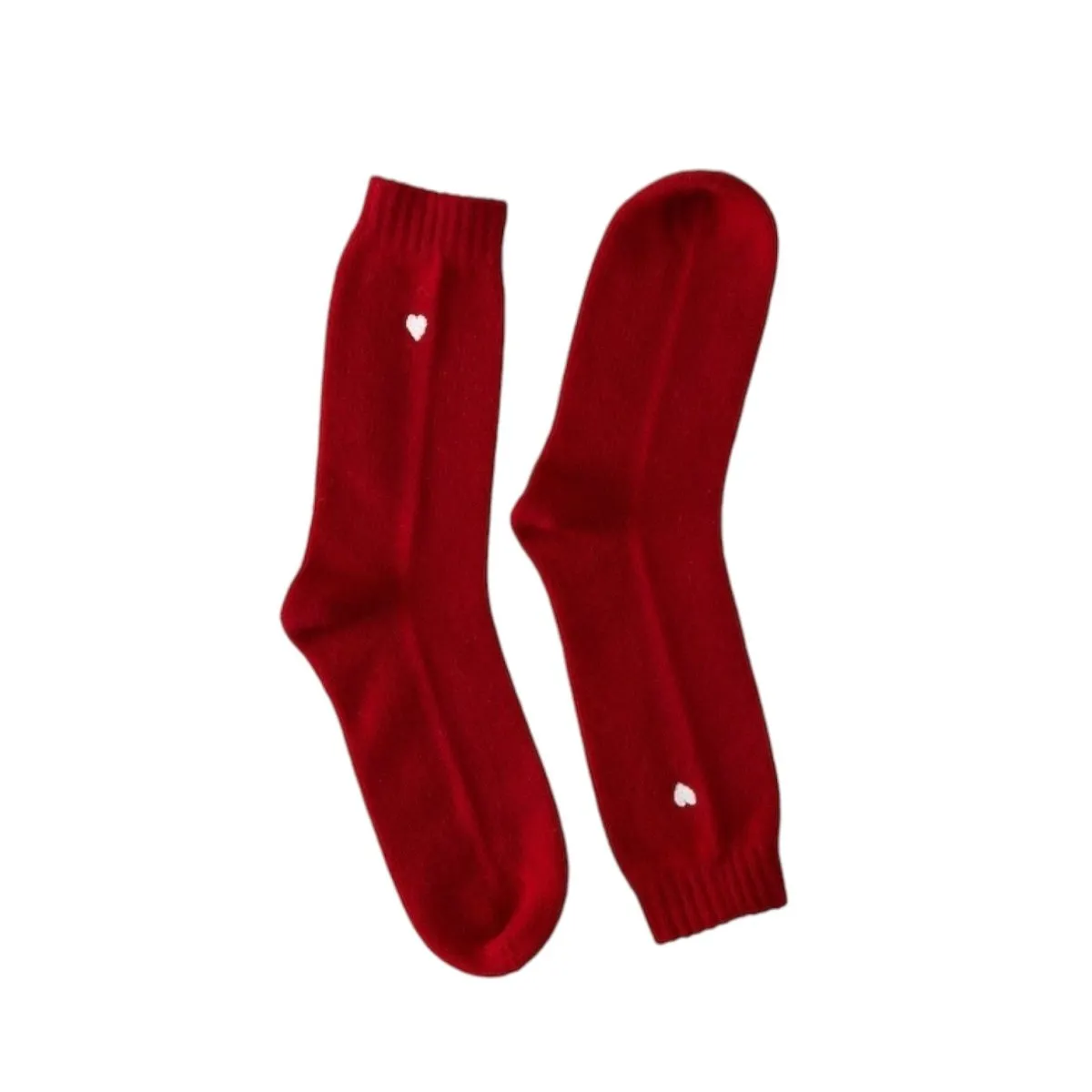 Cashmere Socks with Heart Embroidery by Matouk