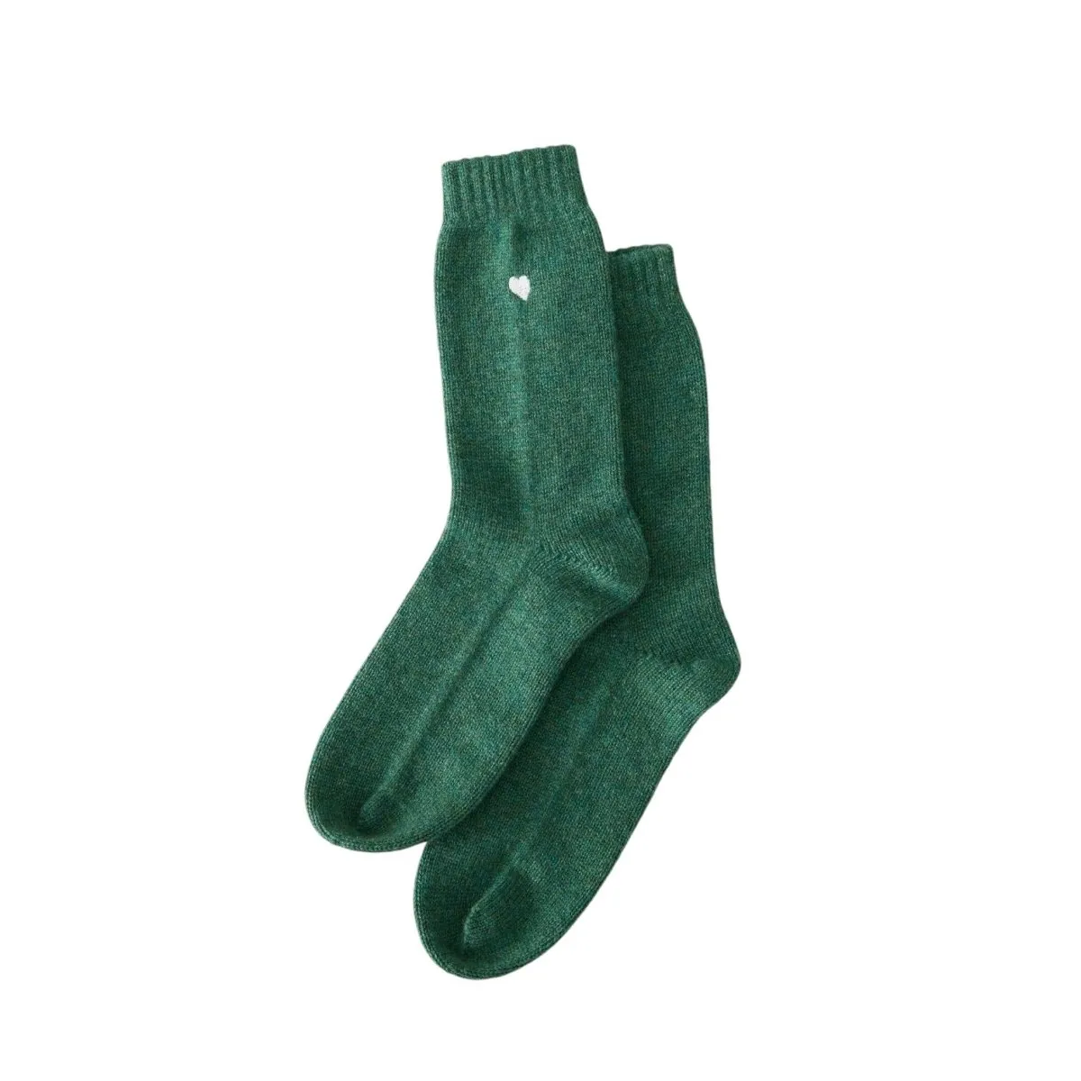 Cashmere Socks with Heart Embroidery by Matouk