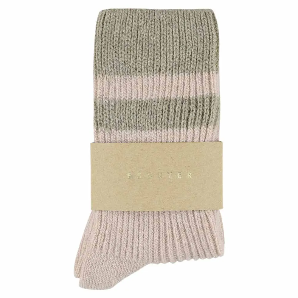 Cashmere Stripes Socks Women - Pink / Beige