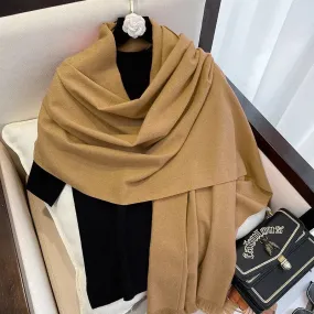 Cashmere Woolen Scarf - Biscuit