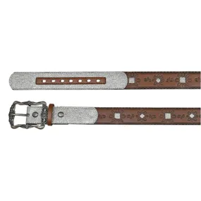 Catchfly Girl's Brown Silver Belt