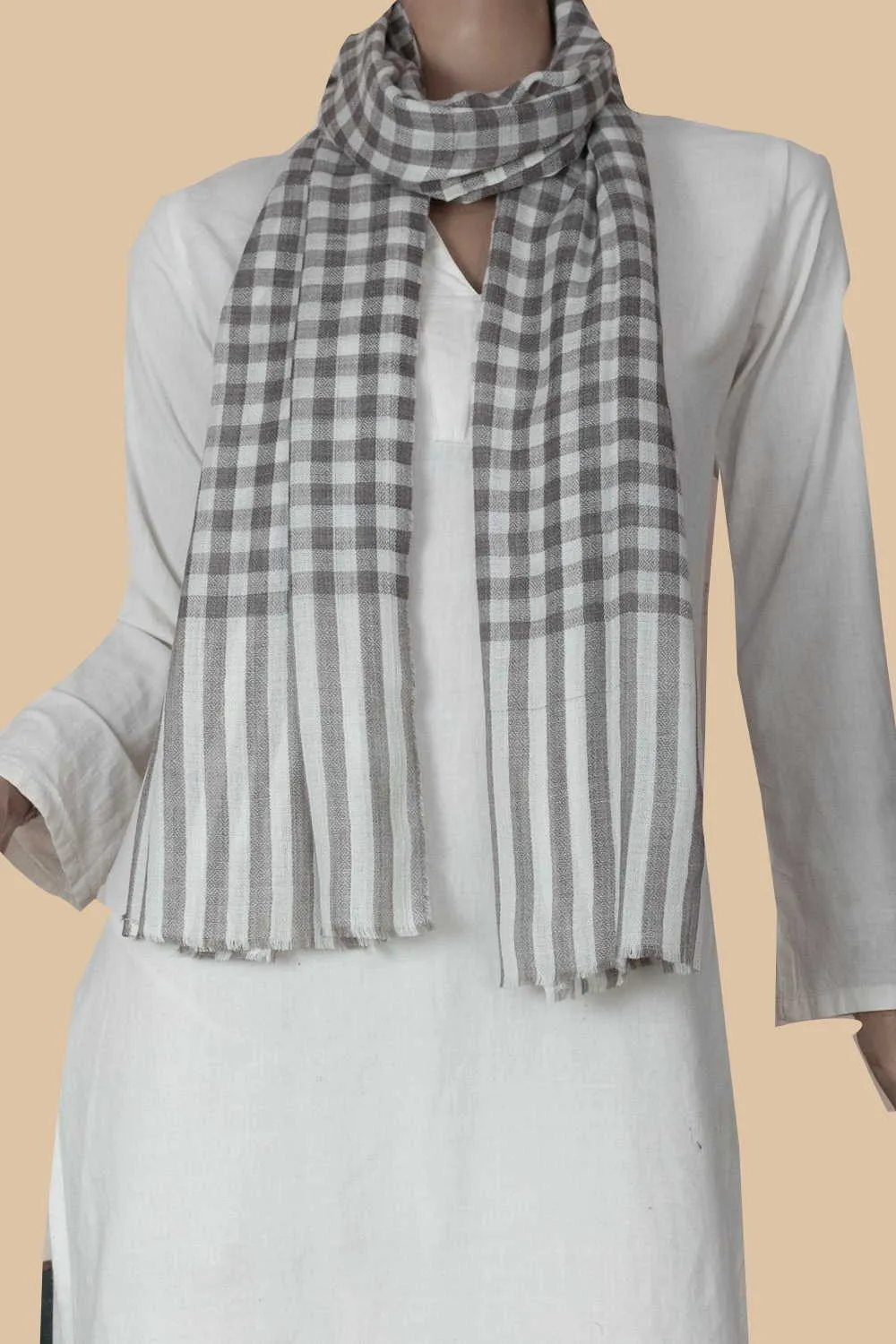 Checkered Kashmir Woolen Stole