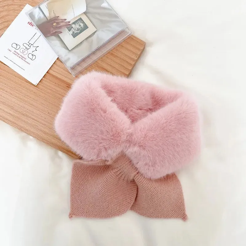 Cold-Proof Plush Warmth Solid Knitted Kids Scarf