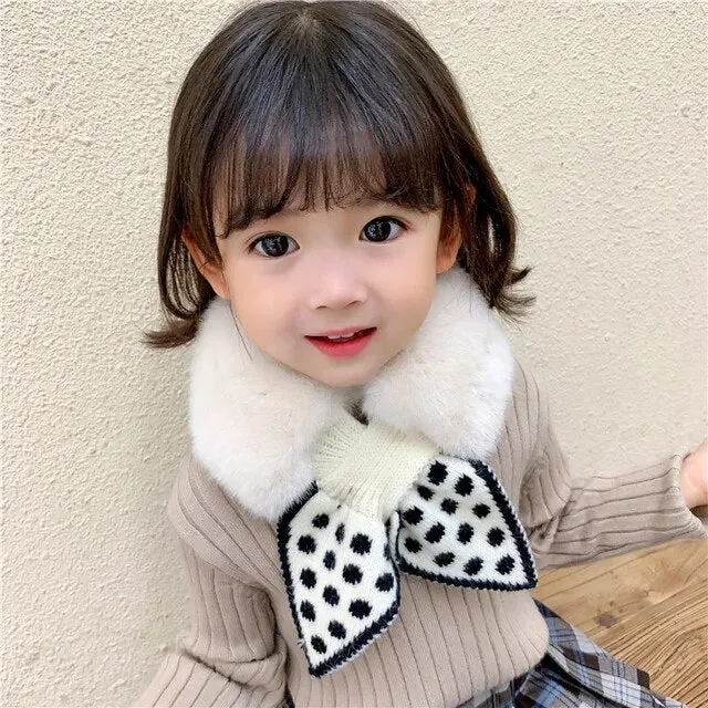 Cold-Proof Plush Warmth Solid Knitted Kids Scarf