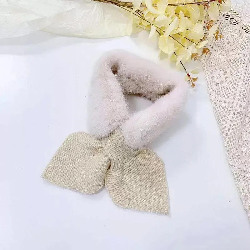 Cold-Proof Plush Warmth Solid Knitted Kids Scarf