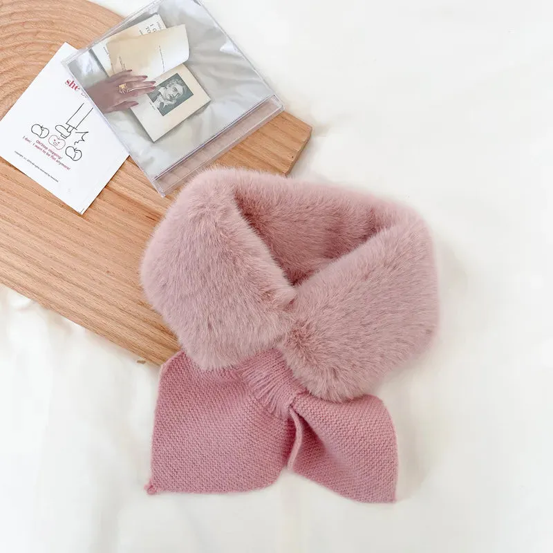 Cold-Proof Plush Warmth Solid Knitted Kids Scarf