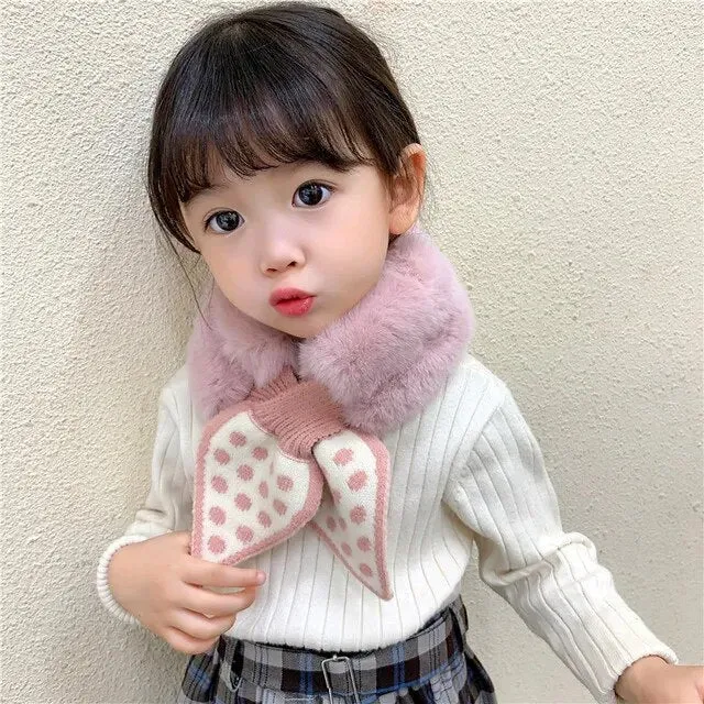 Cold-Proof Plush Warmth Solid Knitted Kids Scarf