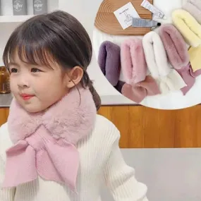 Cold-Proof Plush Warmth Solid Knitted Kids Scarf