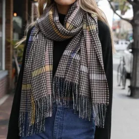 Colorblock Stripe Tassel Scarf