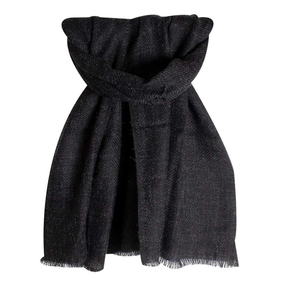 CONTEMPORARY SOLID BLACK WINTER SCARF