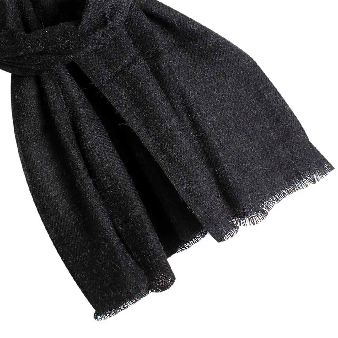 CONTEMPORARY SOLID BLACK WINTER SCARF