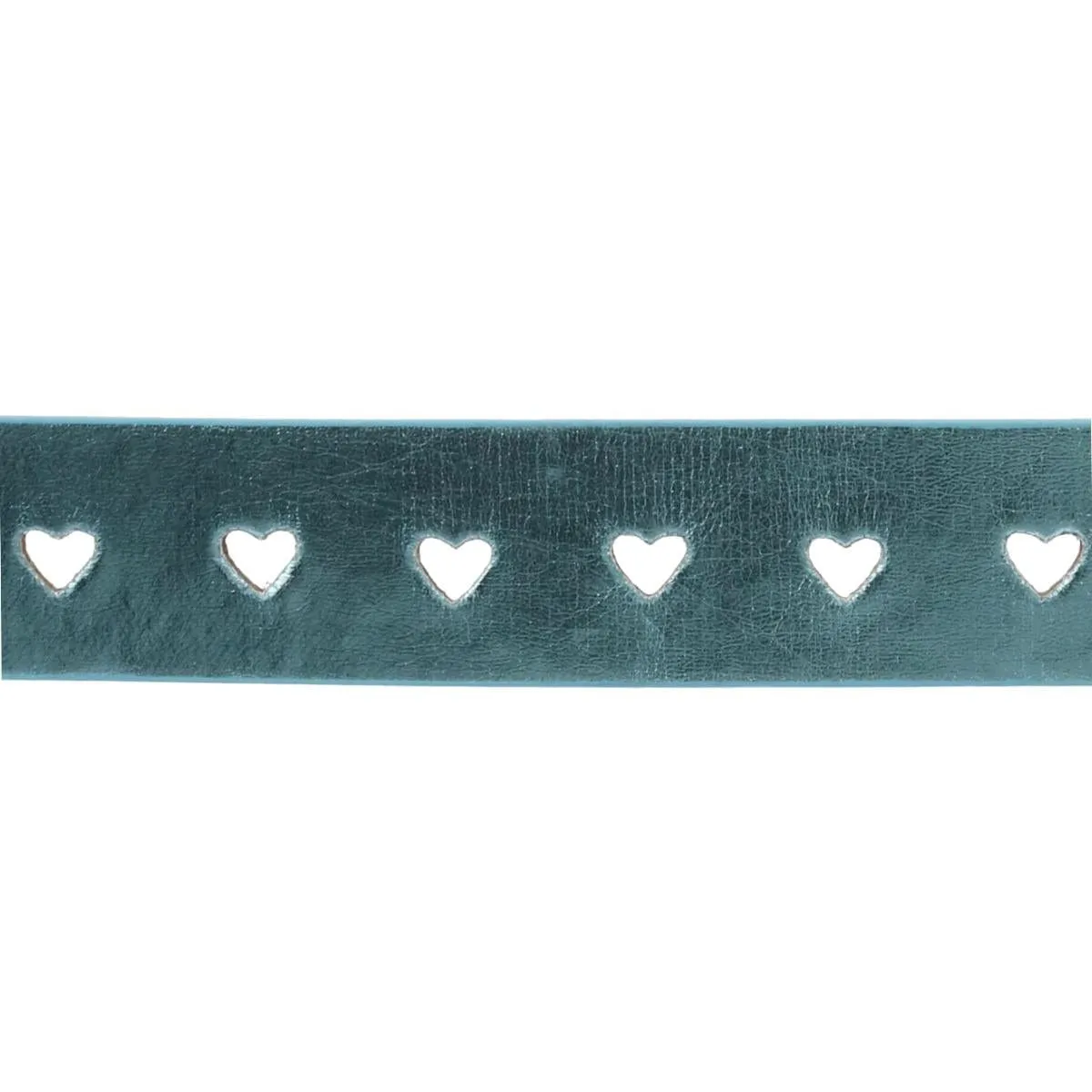 CTM® Women's Metallic Heart Punched Belt with Heart Buckle