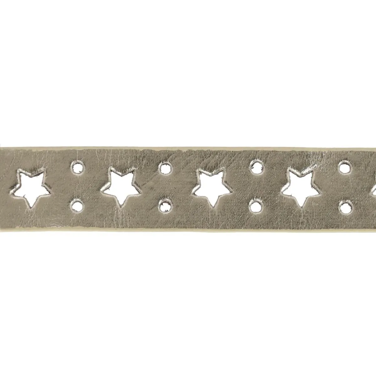 CTM® Women's Metallic Star Notch Belt