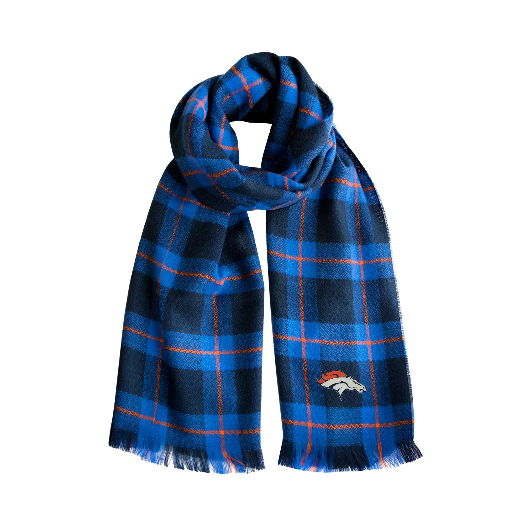 Denver Broncos Plaid Blanket Scarf