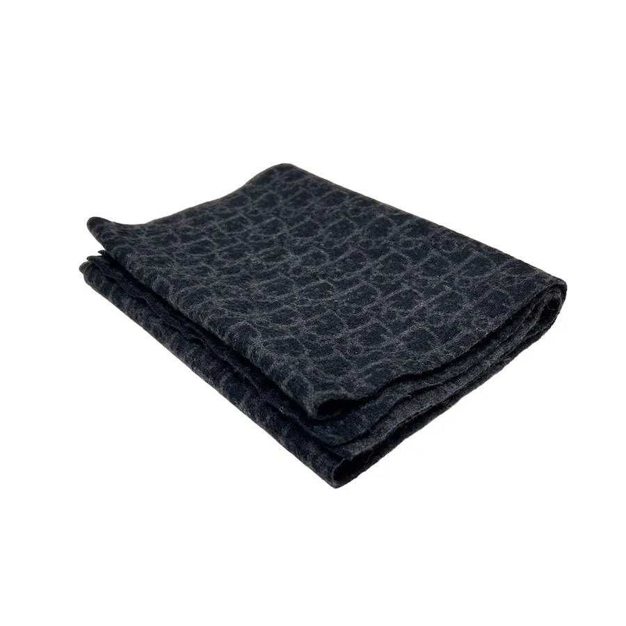 DIOR OBLIQUE MONOGRAM WOOLEN SCARF BLACK/GREY