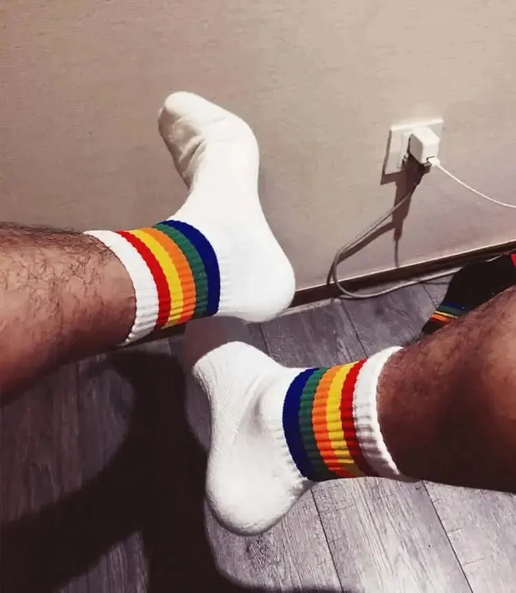 D.M Socks  Rainbow Striped