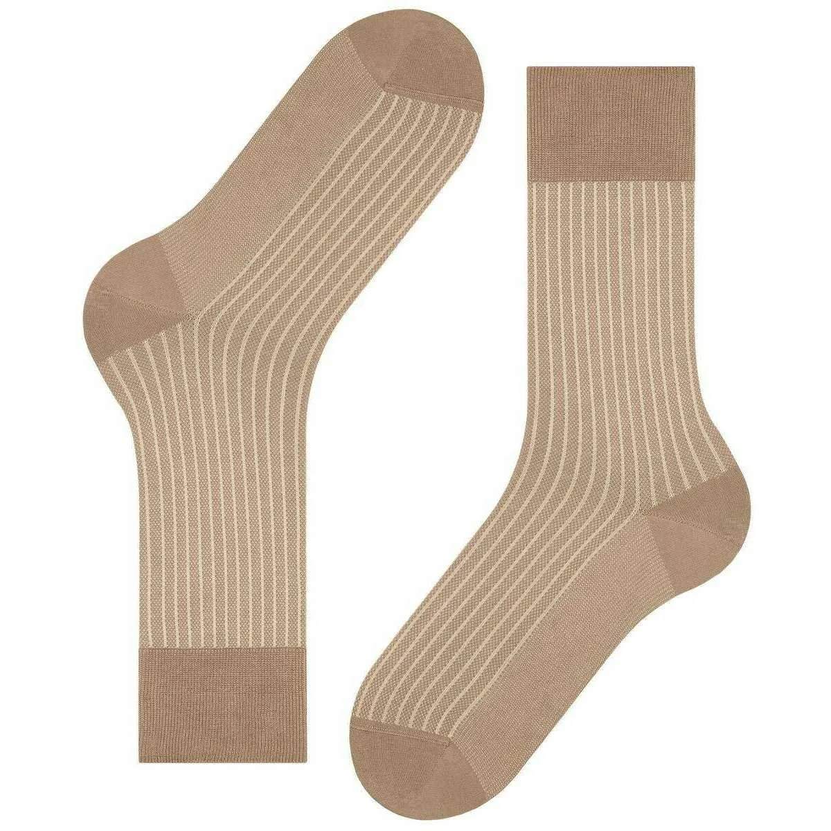 Falke Oxford Stripe Socks - Camel Brown