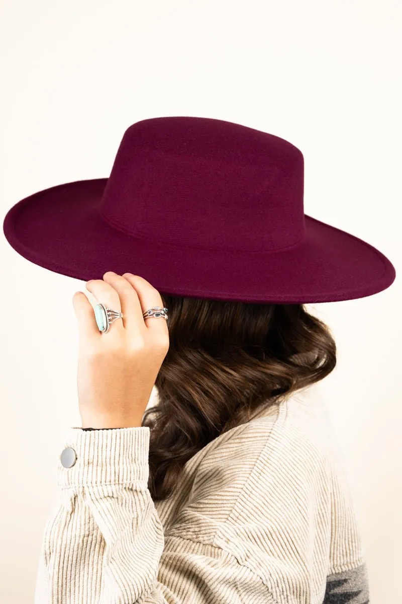 Georgiana Burgundy Felt Hat