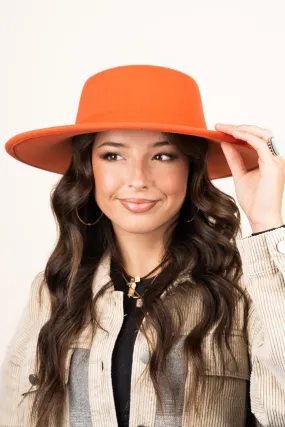 Georgiana Orange Felt Hat