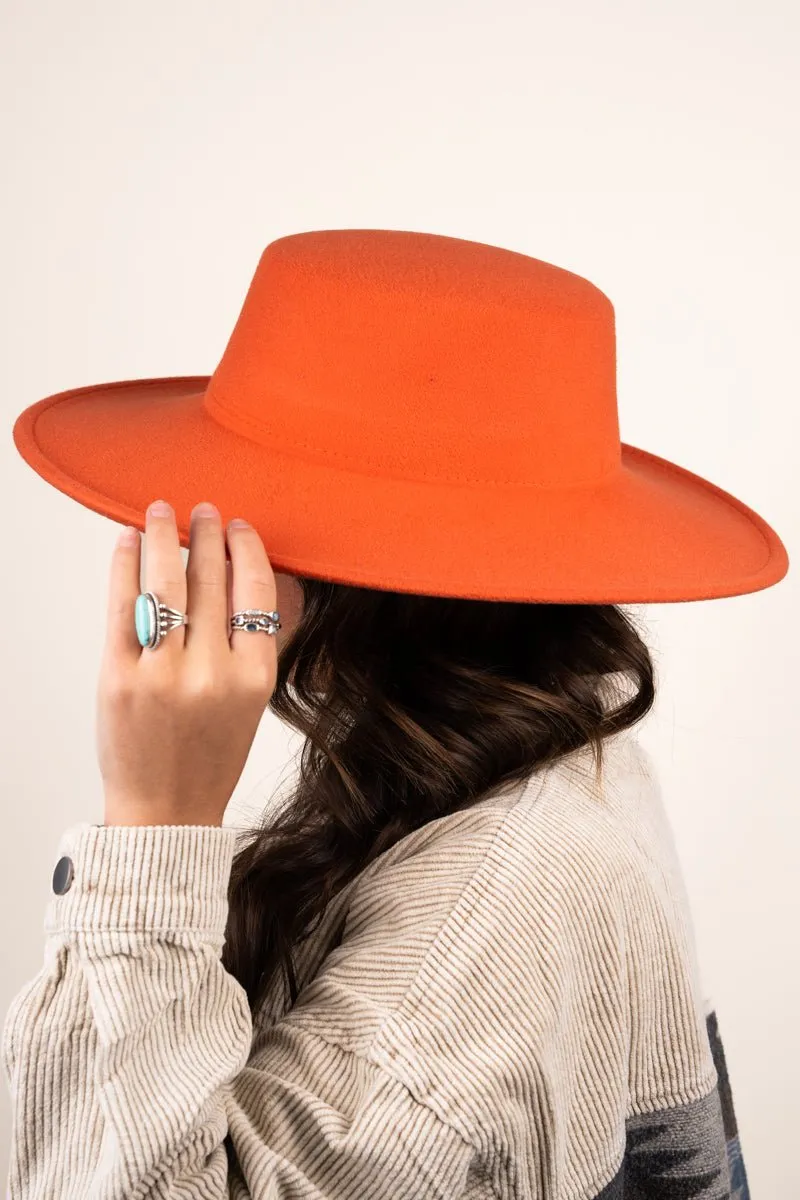 Georgiana Orange Felt Hat