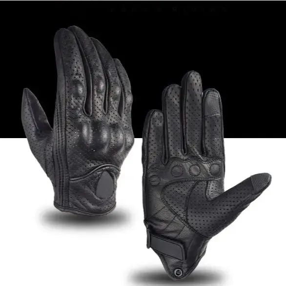 Goat Skin Leather Unisex Motorcycle Gloves