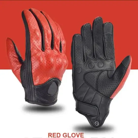 Goat Skin Leather Unisex Motorcycle Gloves