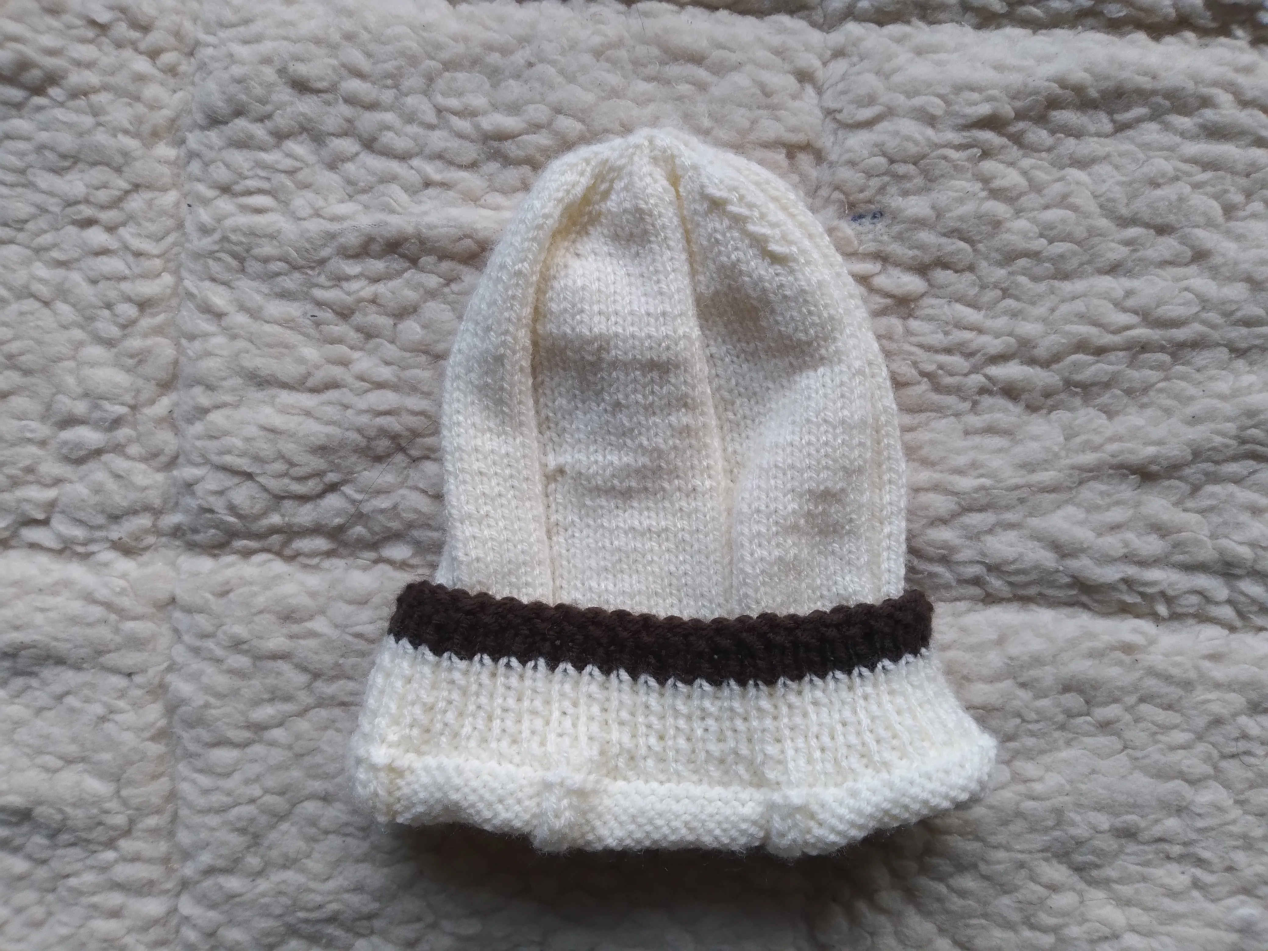 Hand knit wool beanie