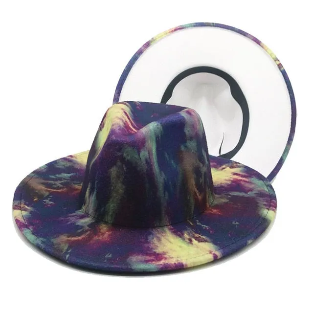 Hats for Women Fedoras Hats Winter Tie Dye Autumn Women Hats