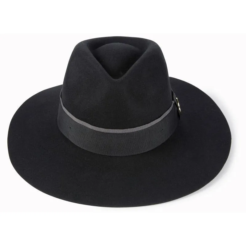 Hicks & Brown Oxley Wide Brimmed Fedora - Black