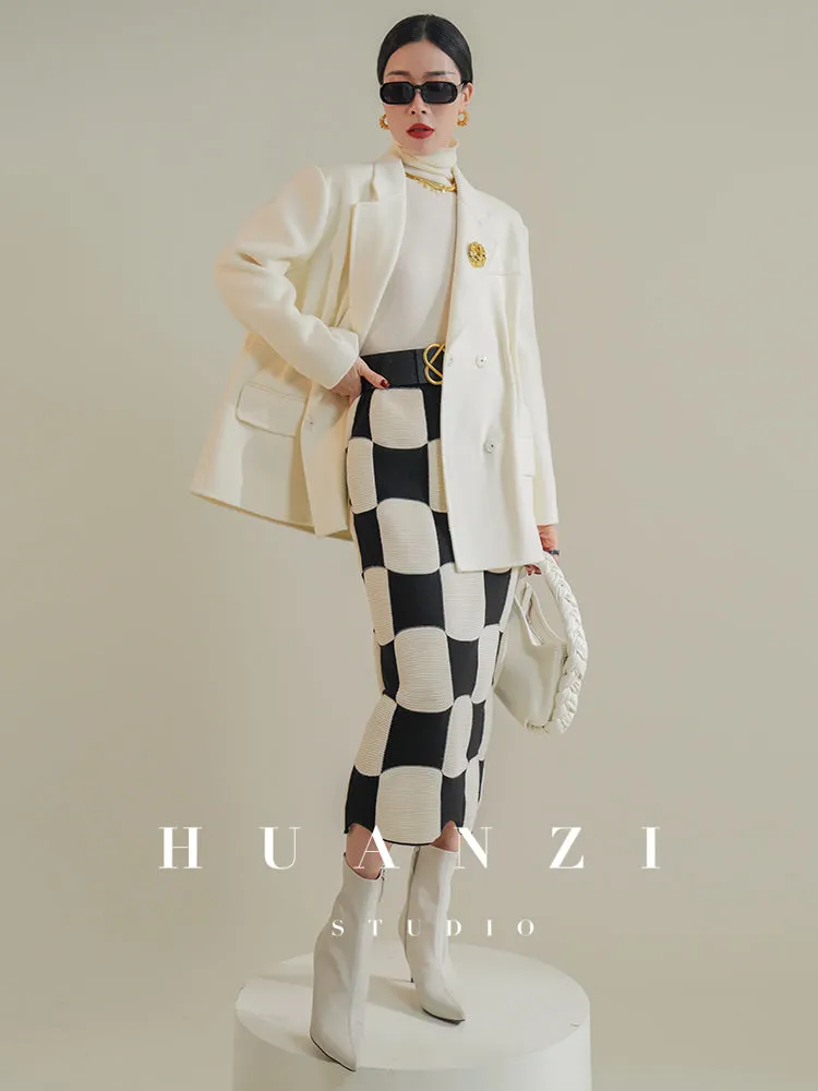 Huanzi high-definition Australian wool hand-sewn double-sided woolen short coat suit jacket- Pilia