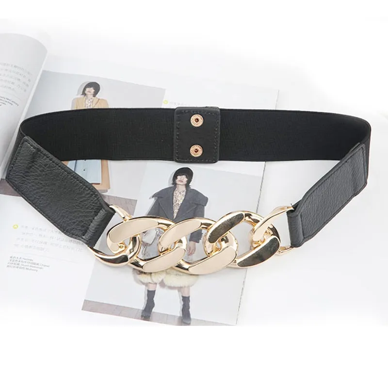 JuliaFashion - 2024 Punk Fashion Women Elastic Belts Decorative Waistband