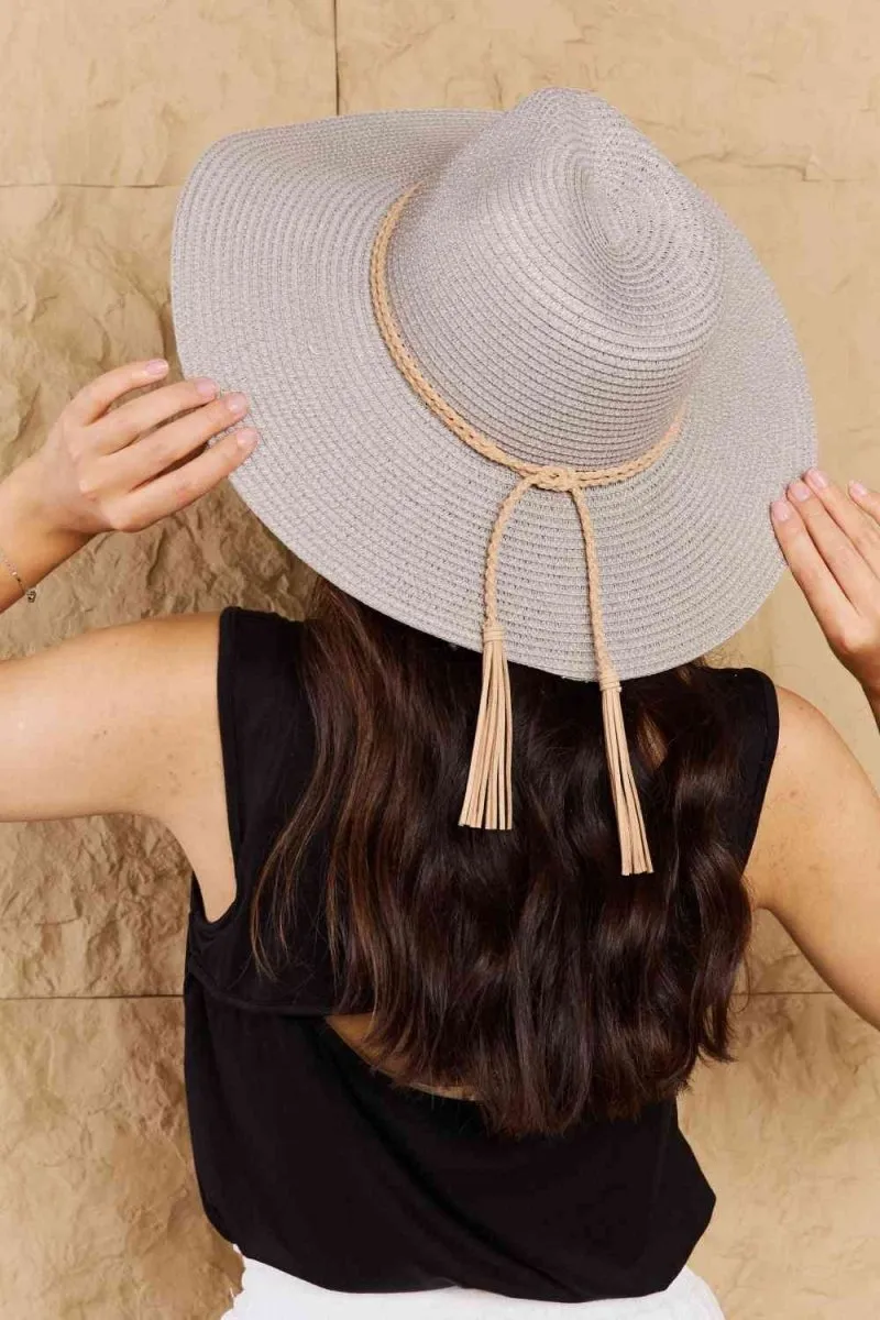 Keep Me Close Braided Rope Straw Fedora Hat