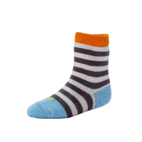 Kids - Striped Organic Cotton Crew Socks - Pumpkin