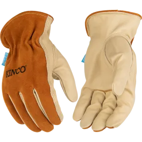 Kinco 355P HydroFlector Russet Premium aquaHIDE Water-Resistant Easy-On Cuff  Keystone Thumb Glove (One Dozen)