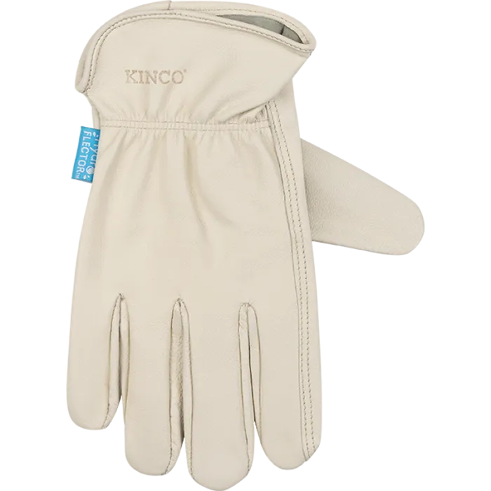 Kinco 392P HydroFlector Cream aquaHIDE Water-Resistant Premium Full Grain Goatskin, Easy-On Keystone Thumb Glove (One Dozen) Cuff