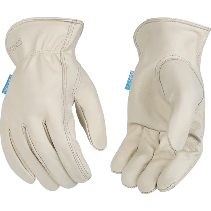 Kinco 392P HydroFlector Cream aquaHIDE Water-Resistant Premium Full Grain Goatskin, Easy-On Keystone Thumb Glove (One Dozen) Cuff