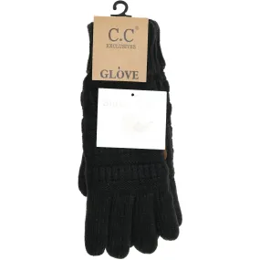 Knit C.C Gloves with Lining Black