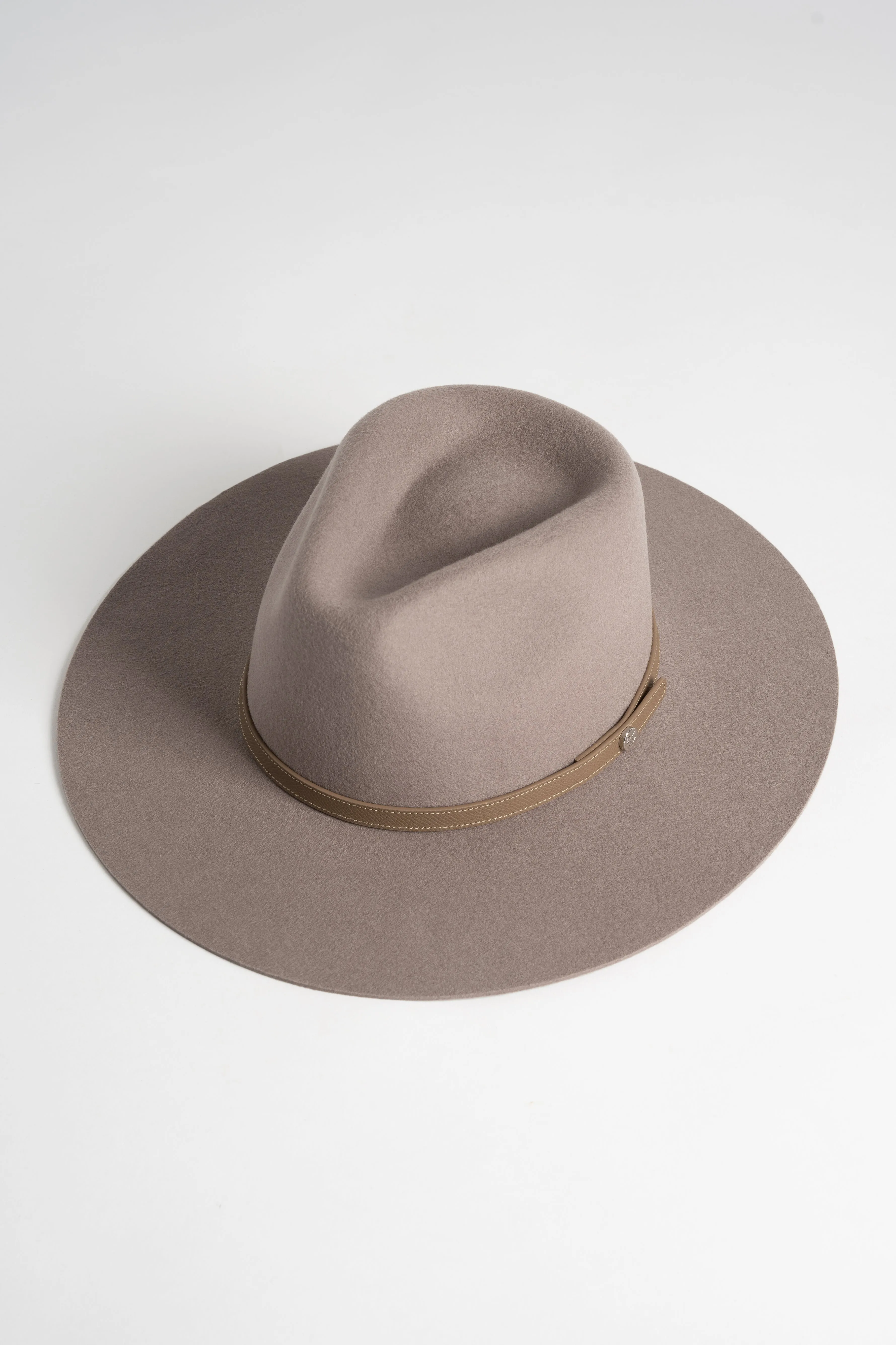 Luxy Wool Fedora Hat - Taupe/Taupe